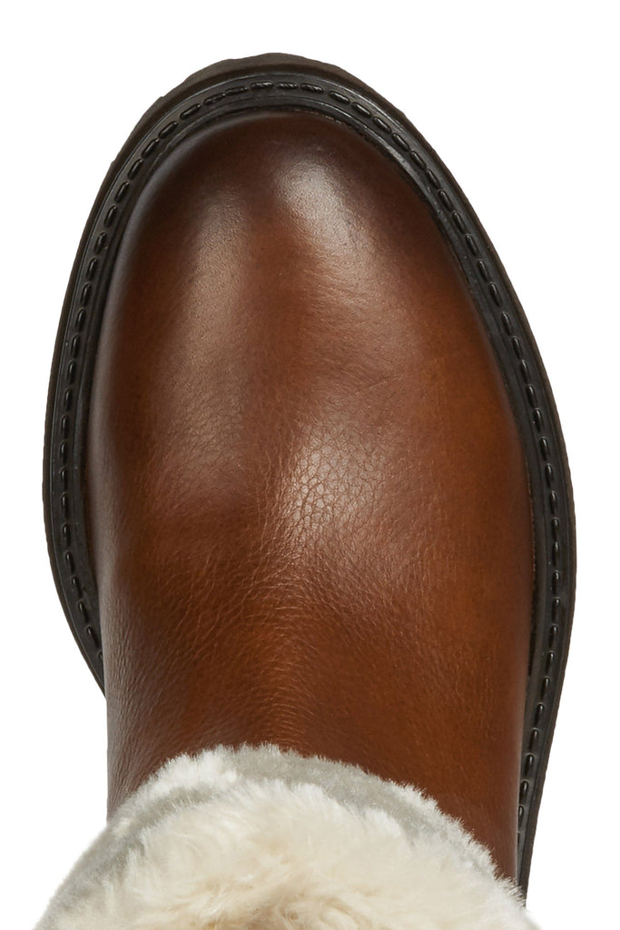 Geox Women's Iridea Suede & Leather Faux Fur Lined Boots - Cognac
