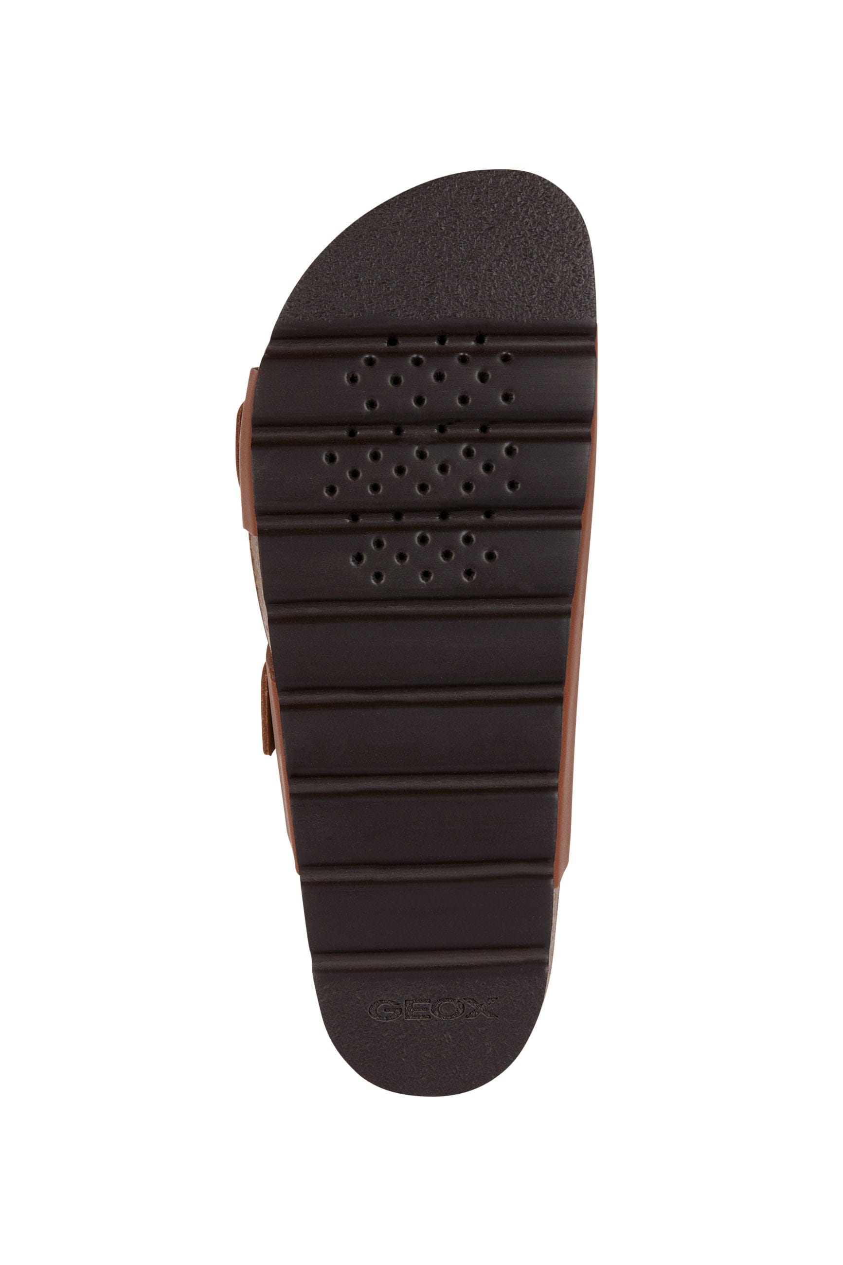 Geox Womens Brionia Leather Slide Sandals - Brown