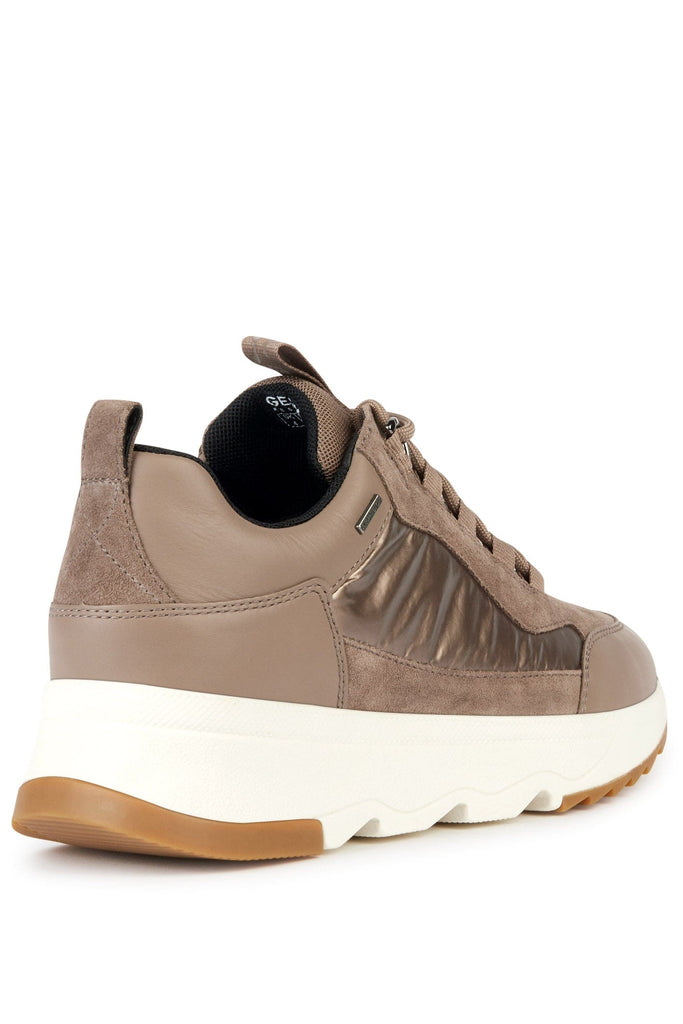 Geox Womens Falena ABX Nappa & Suede Trainers - Dark Taupe