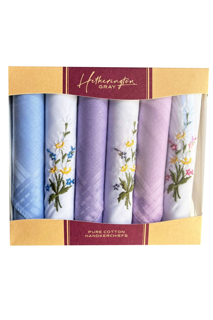 Hetherington Grey Assorted 6 Pack of Handkerchiefs - Multi LR68410_MIX_OS