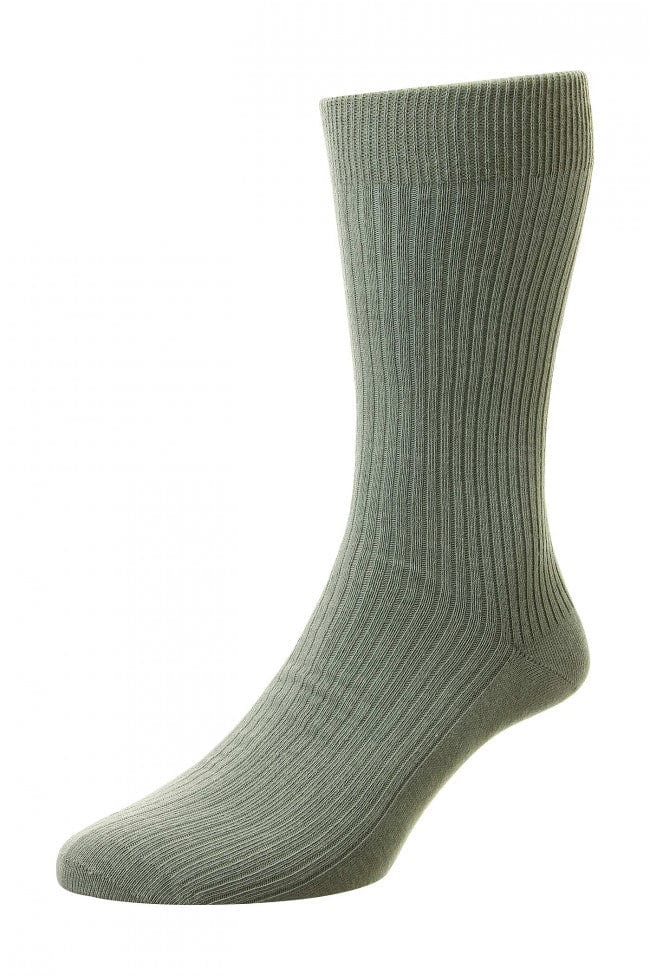 HJ Hall Mens Executive Rib Pure Cotton Socks - Mid Grey HJ114_MIDGREY_6-11