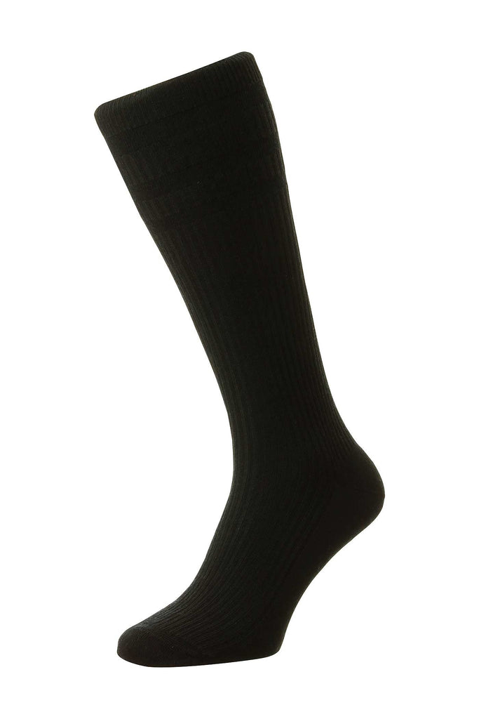HJ Hall Mens Wool Rich Mid Calf Length Softop Socks - Black HJ98_BLACK_6-11