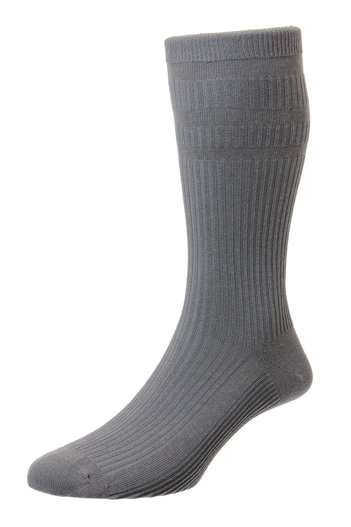 HJ Hall Original Cotton Rich Softop Socks - Mid Grey