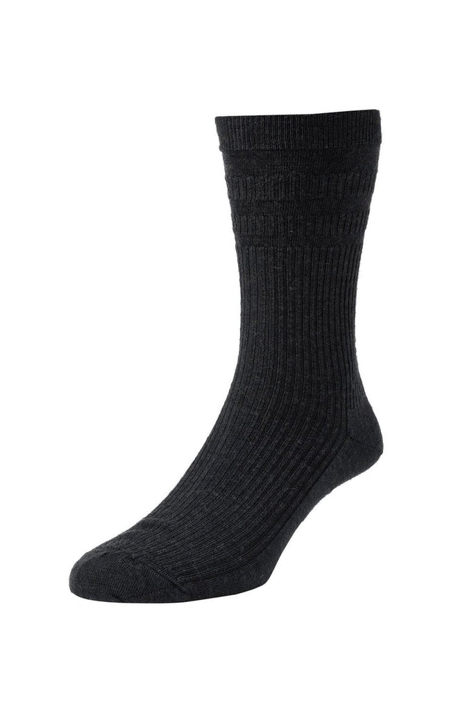 HJ Hall Original Wool Rich Softop Socks - Black