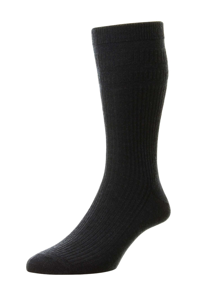 HJ Hall Original Wool Rich Softop Socks - Dark Navy