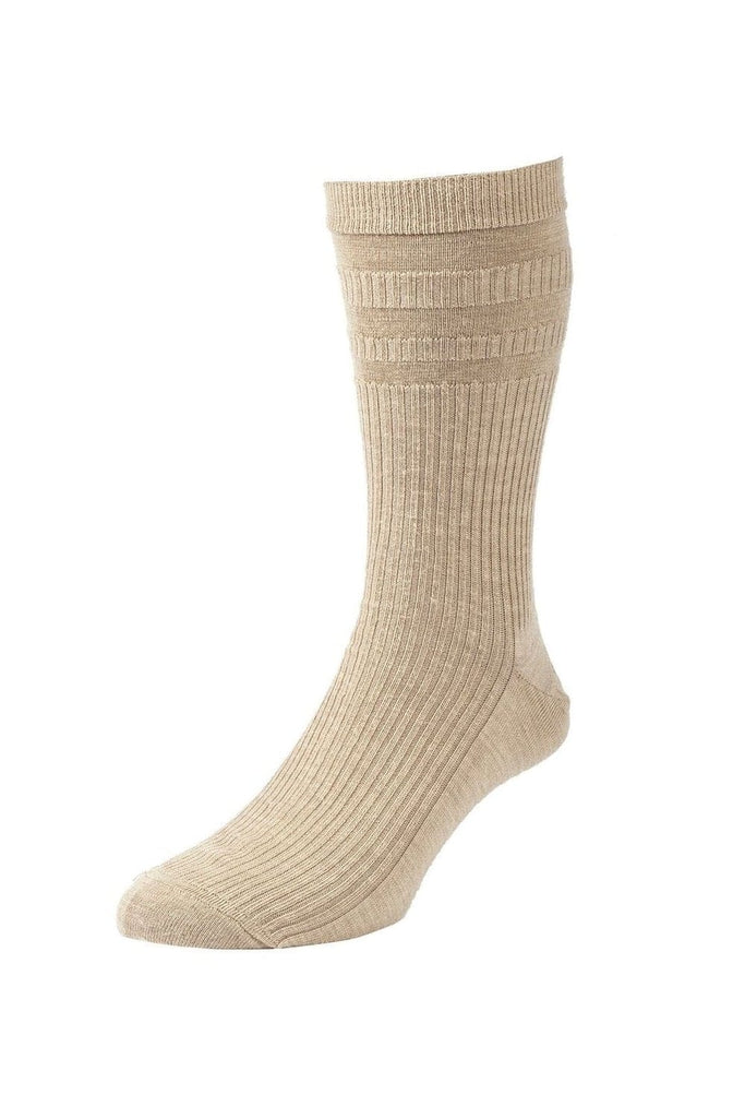 HJ Hall Original Wool Rich Softop Socks - Oatmeal