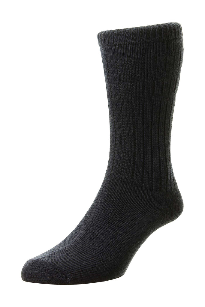 HJ Hall Wool Rich Thermal Softop Socks - Navy