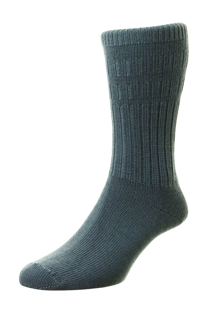 HJ Hall Wool Rich Thermal Softop Socks - Slate Blue