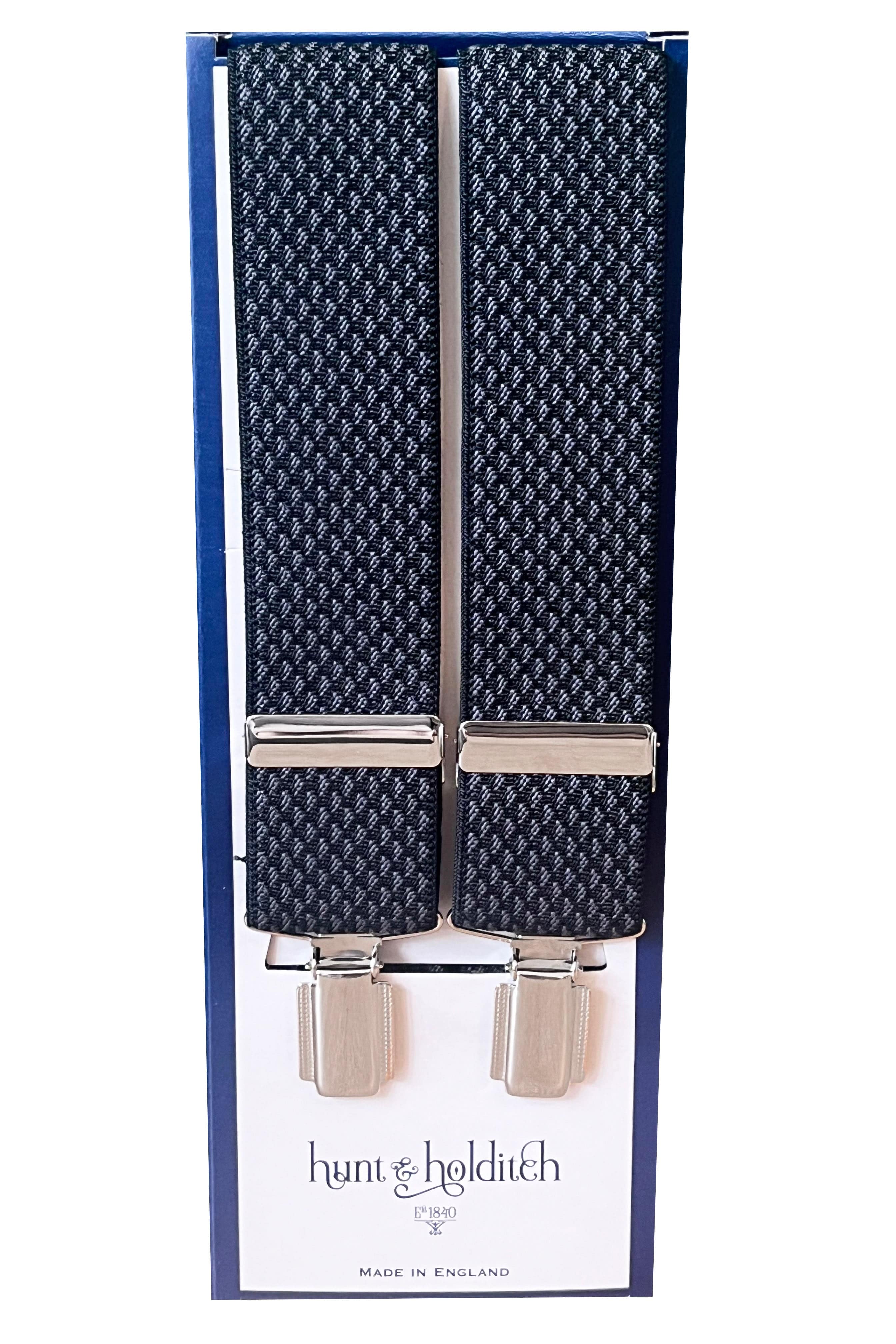 Hunt & Holditch Geo 35mm Clip Braces - Black 5028_BLACK_OS