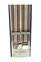 Hunt & Holditch Stripe 35mm Clip Braces - Green/Maroon 5112_GREEN_OS