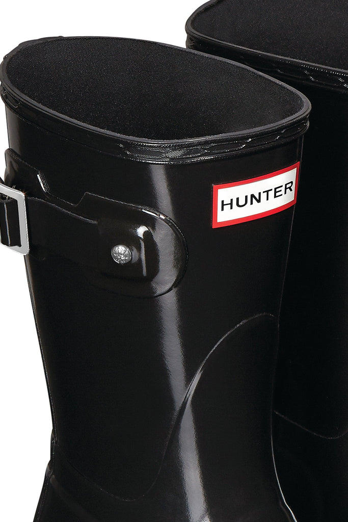 Hunter Womens Original Short Gloss Boot - Black