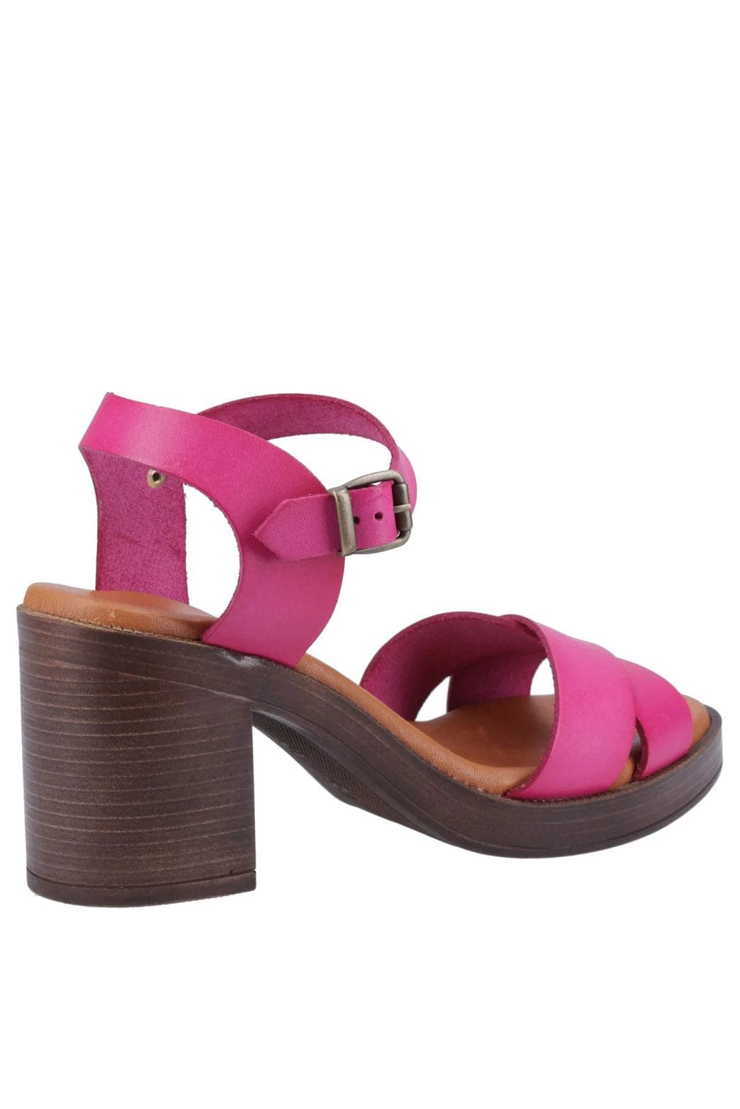 Hush Puppies Georgia Leather Heeled Sandals - Pink