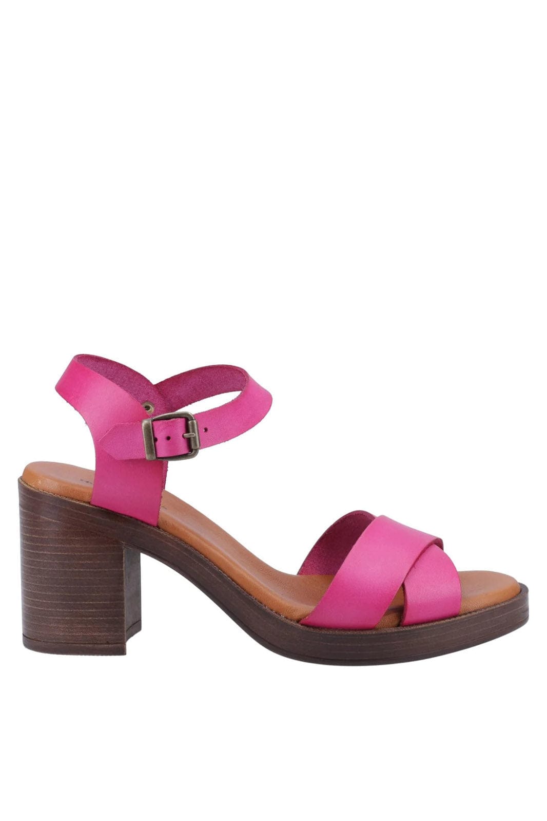 Hush Puppies Georgia Leather Heeled Sandals - Pink