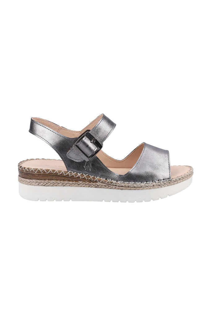 Hush Puppies Stacey Leather Sandals - Pewter