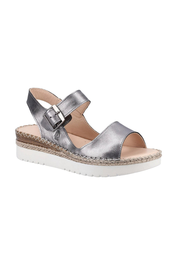 Hush Puppies Stacey Leather Sandals - Pewter