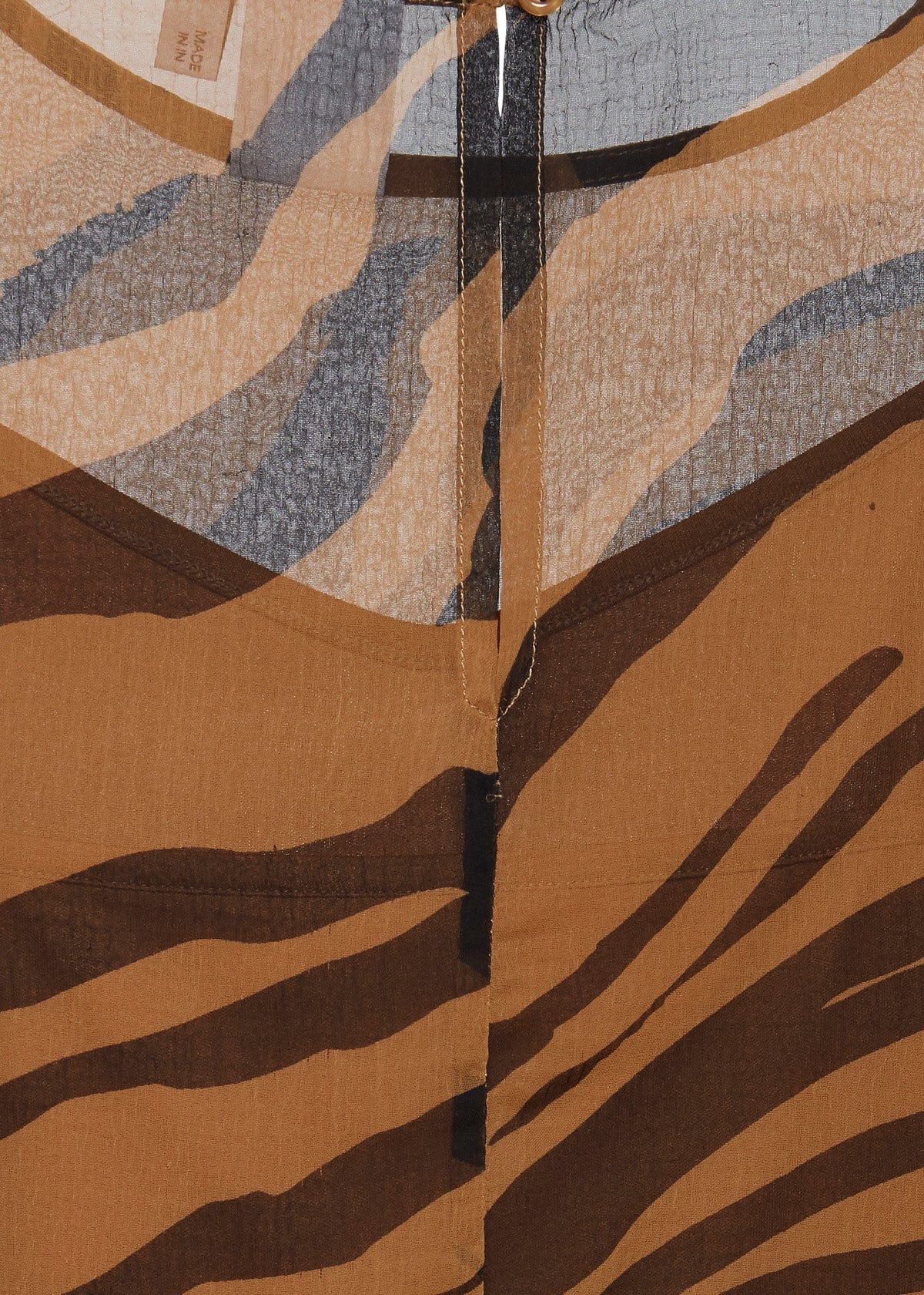 Ichi Bikka Animal Print Short Sleeve Blouse - Thrunsh