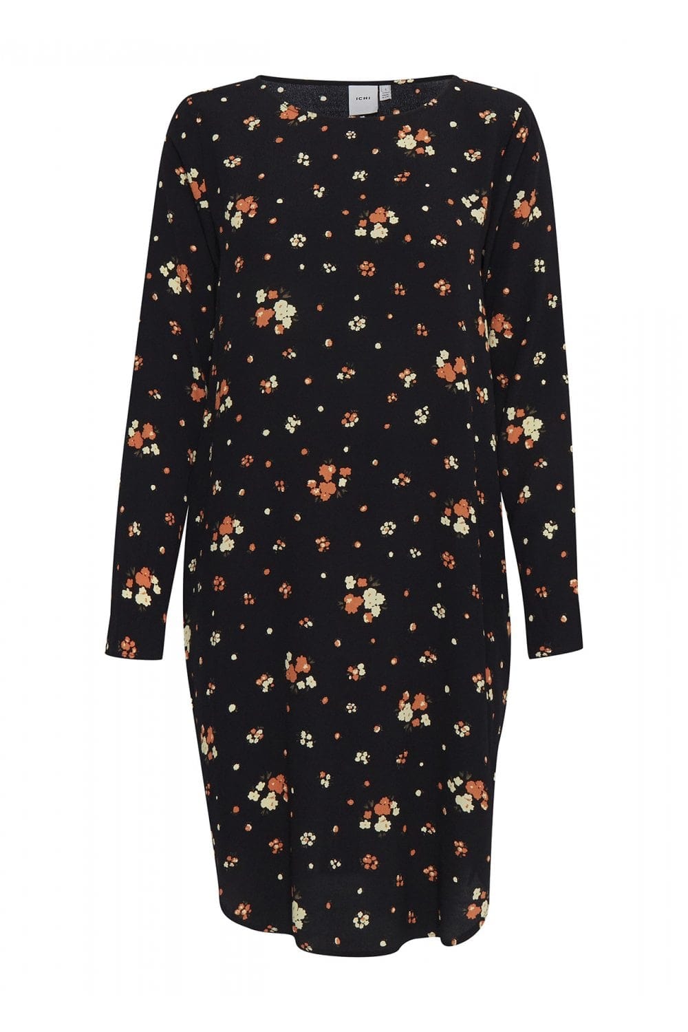 Ichi Catten Floral Print Dress - Black
