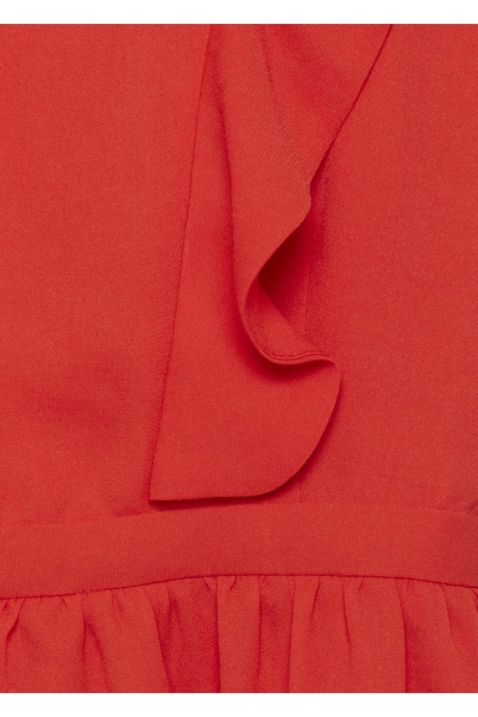 Ichi Collian Frill Detail Dress - Poinciana