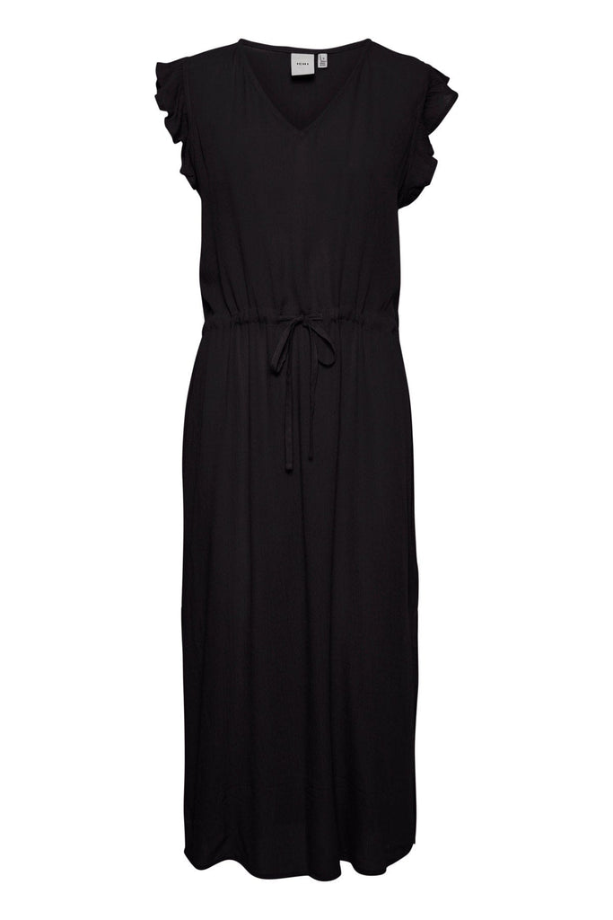 Ichi Marrakech Plain Midi Dress - Black