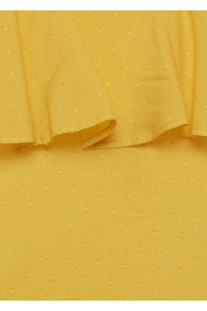 Ichi Talina Dobby Frill Detail Top - Old Gold