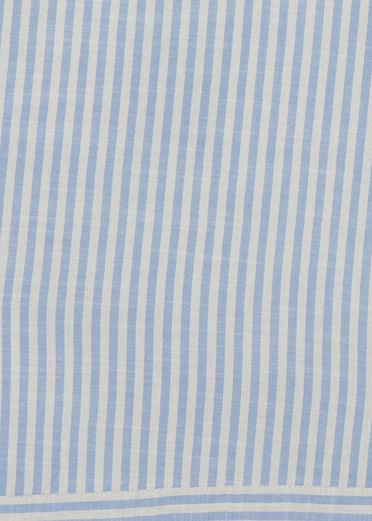 Ichi Tulle Stripe Cotton Strappy Top - Della Robbia Blue