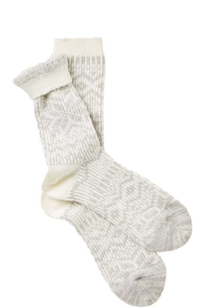 Joules Cosy Fairisle Socks - Grey Marl 223810_GRYMARL_4-8