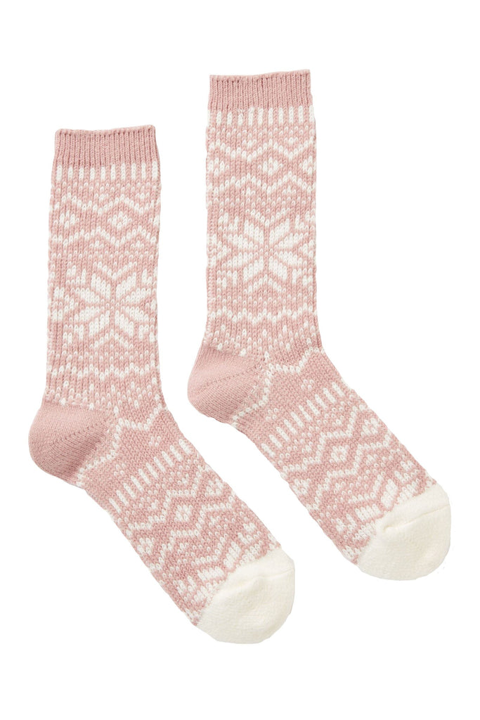 Joules Cosy Fairisle Socks - Pink 223810_PINK_4-8