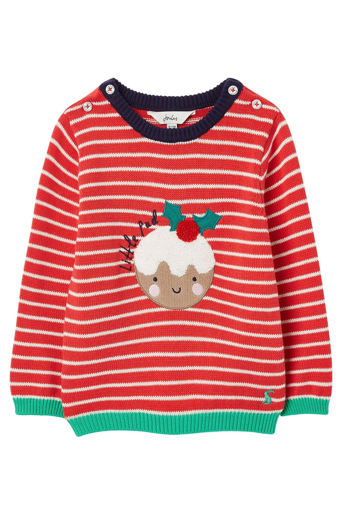 Joules Cracking Festive Knitted Jumper - Pudding Red