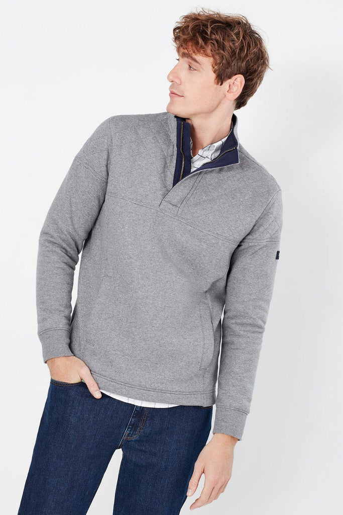 Joules Darrington Quarter Zip Sweatshirt - Grey Marl