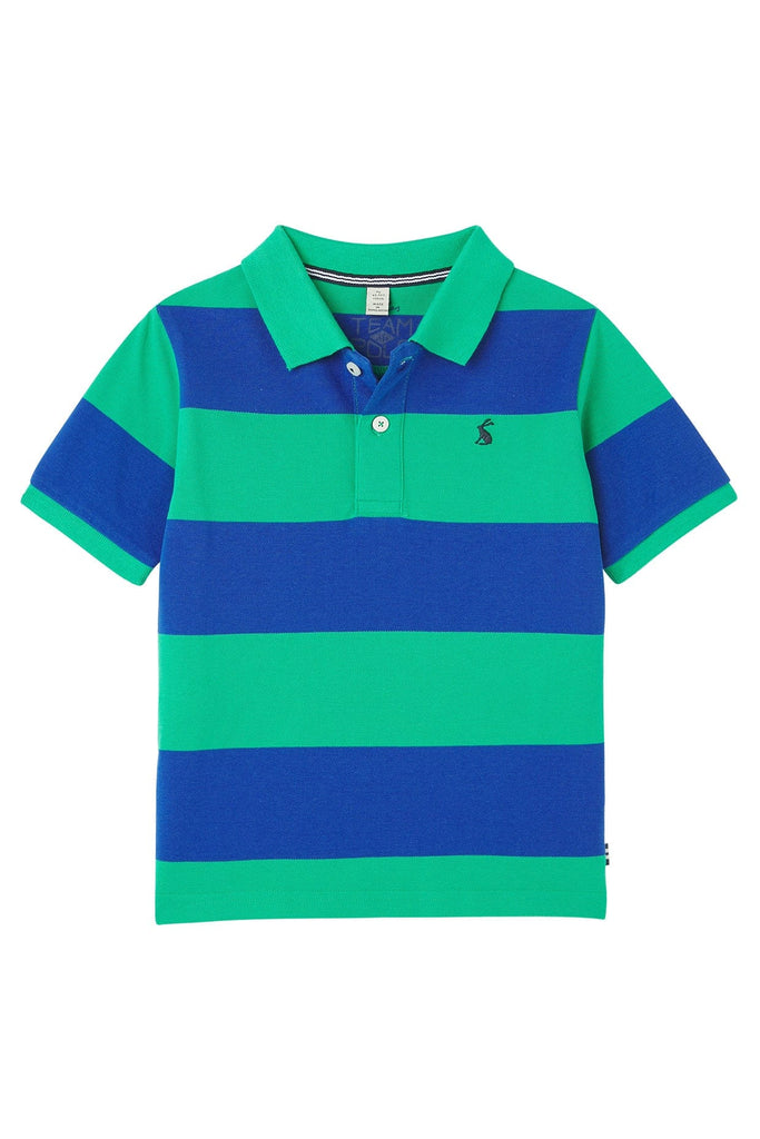 Joules Filbert Stripe Polo Shirt - Green Blue Stripe
