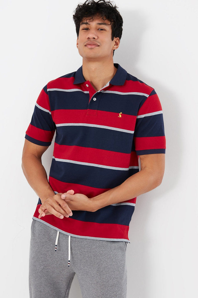 Joules Filbert Striped Polo Shirt - Navy Red Stripe