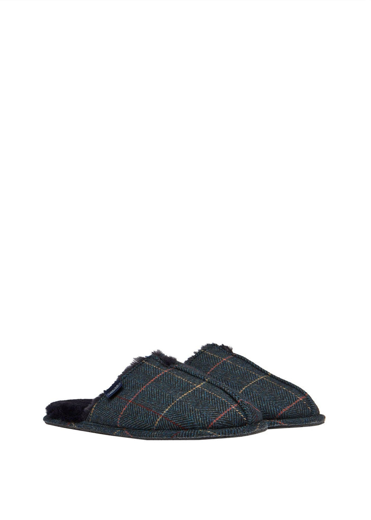 Joules Furlton Tweed Mule Slippers - Navy Tweed