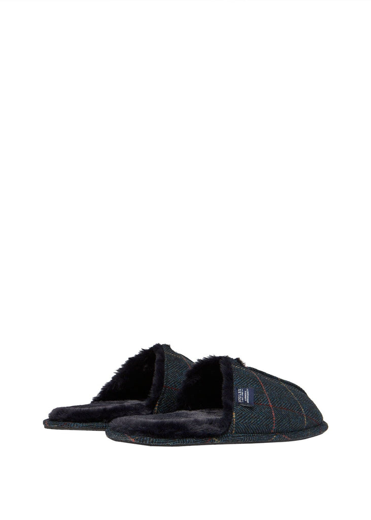 Joules Furlton Tweed Mule Slippers - Navy Tweed