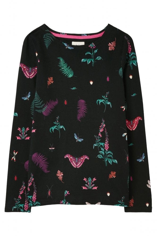Joules Harbour Long Sleeve Jersey Top - Black Midnight Beasts