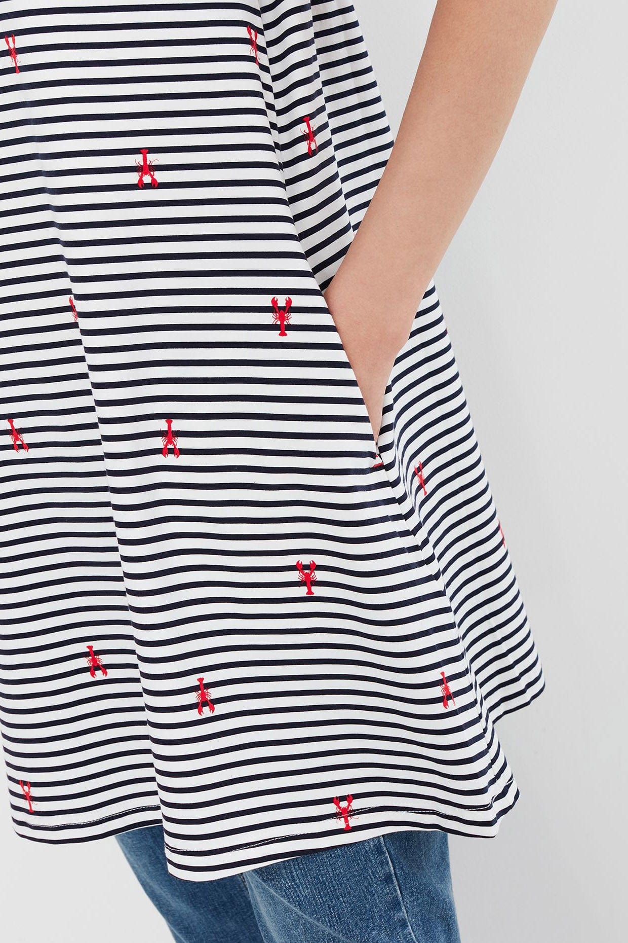 Joules Hattie A Line Tunic - Navy Stripe Lobster