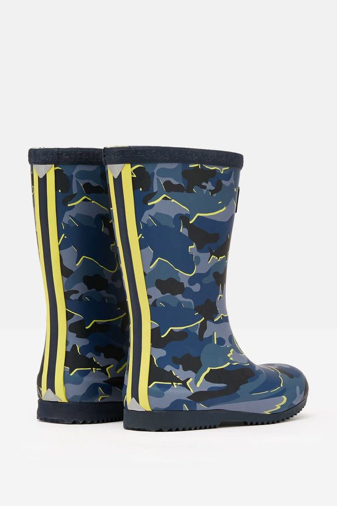Joules Junior Roll Up Flexible Printed Welly - Camo Sharks