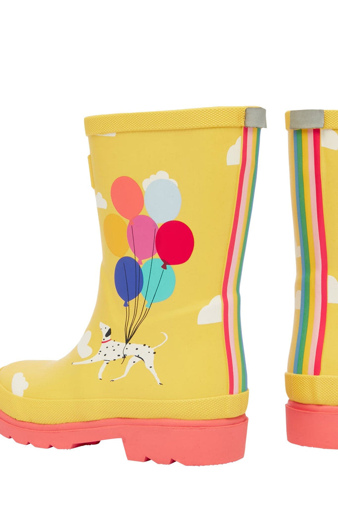 Joules Junior Tall Printed Welly - Yellow Sky