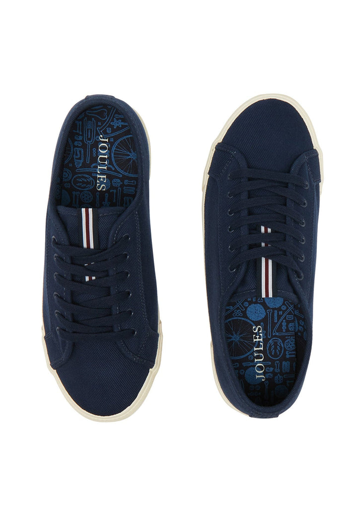 Joules Mens Coast Pump Canvas Trainers - French Navy