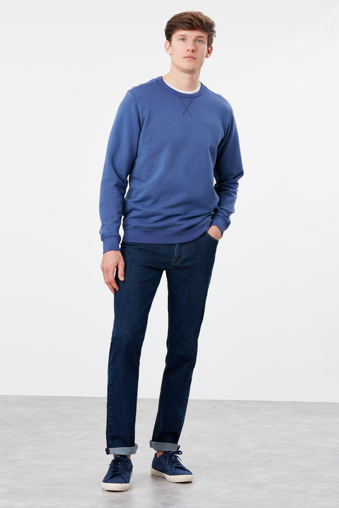 Joules Monty Garment Dyed Crew Neck Sweatshirt - Skipper Blue