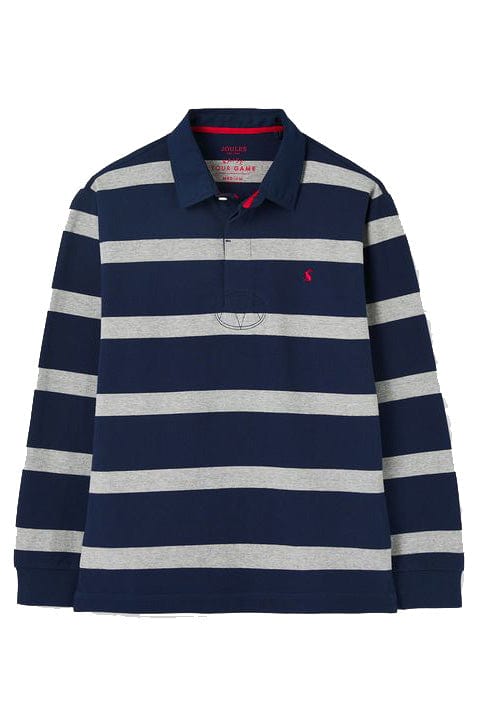 Joules Onside Rugby Shirt - Grey Navy Stripe