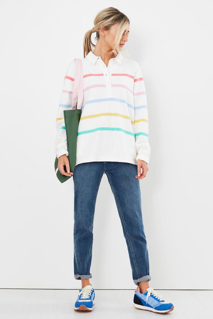 Joules Thorley Deck Sweatshirt - Cream Stripe