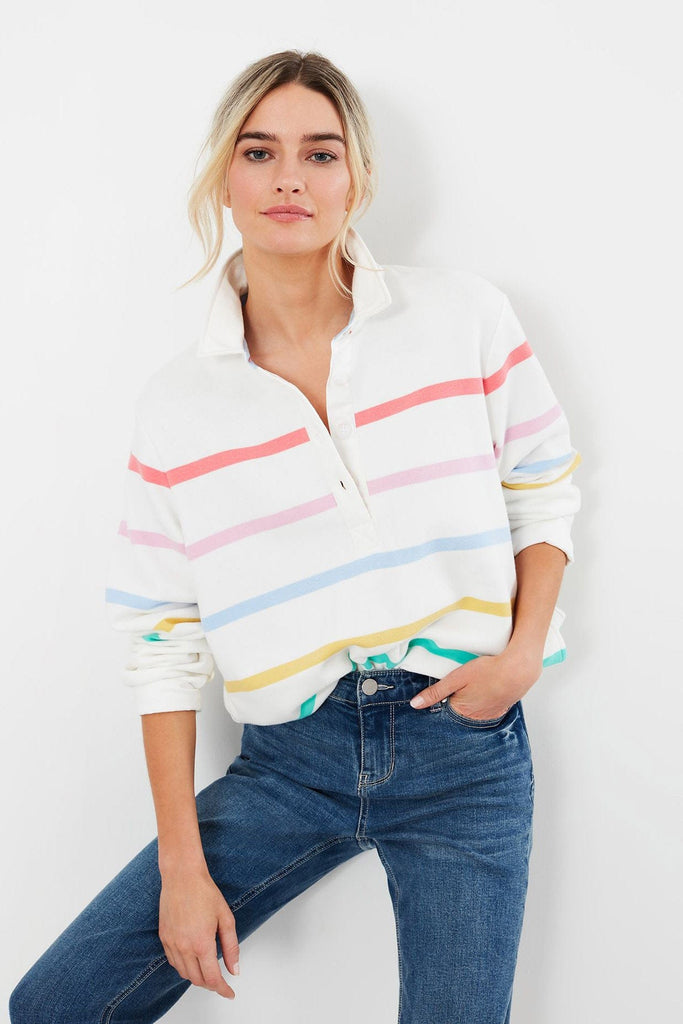 Joules Thorley Deck Sweatshirt - Cream Stripe