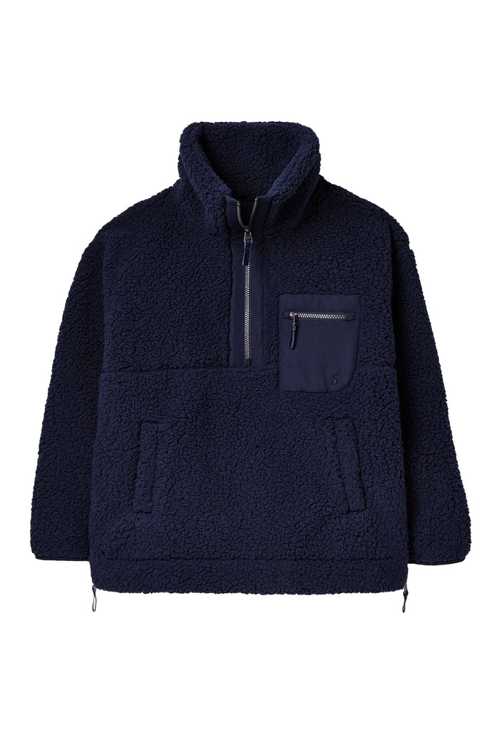 Joules Tilly Quarter Zip Fleece with Hem Detail - French Navy