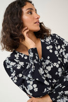 Kaffe Alice Printed Blouse - Marine Flower