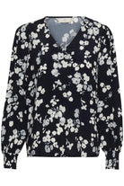 Kaffe Alice Printed Blouse - Marine Flower
