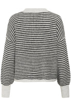 Kaffe Ellery Textured Knit Jumper - Light Grey Melange/Black