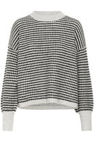 Kaffe Ellery Textured Knit Jumper - Light Grey Melange/Black