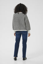 Kaffe Ellery Textured Knit Jumper - Light Grey Melange/Black