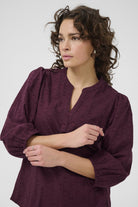 Kaffe Enya Cotton Blouse - Windsor Wine