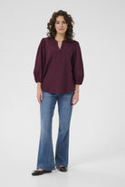 Kaffe Enya Cotton Blouse - Windsor Wine